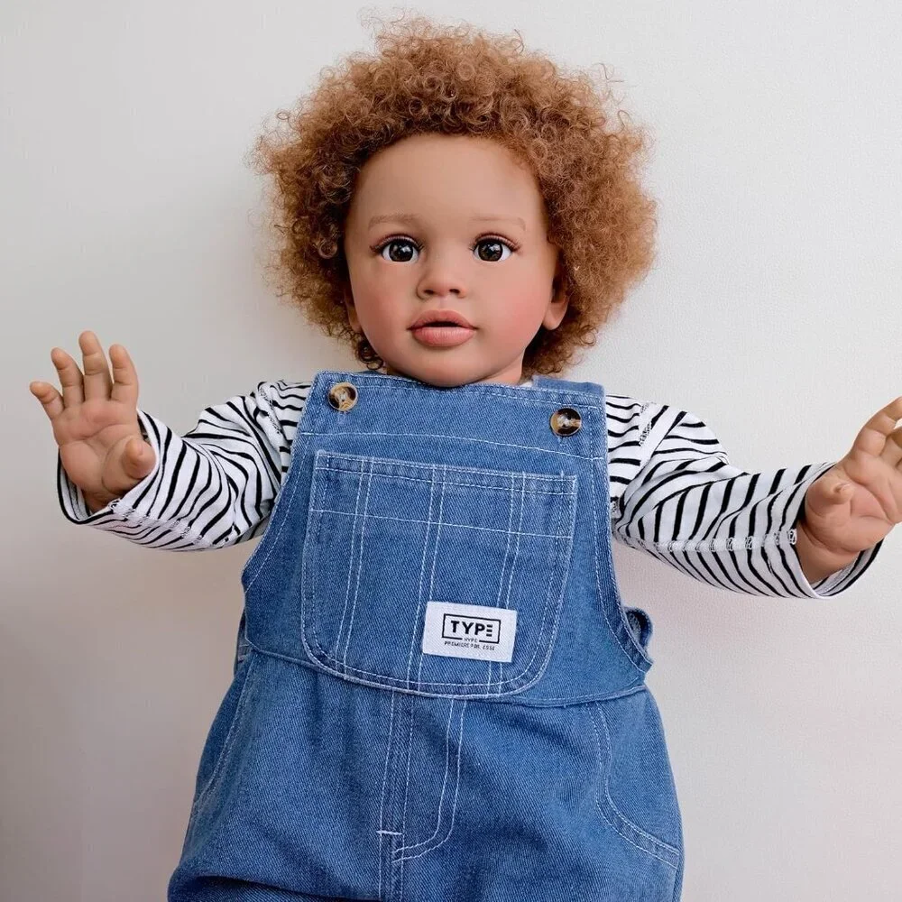 🆕26Inch African American Reborn Baby Dolls Soft Cloth Body Black Boy Pippa